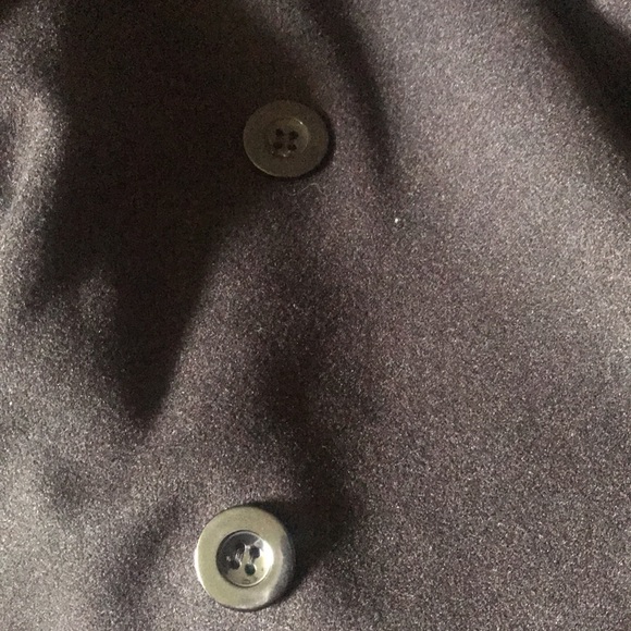 Black wide collar double button trench coat. Size SMALL - Picture 13 of 14